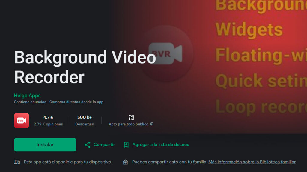 Aplicacion Background Video Recorder