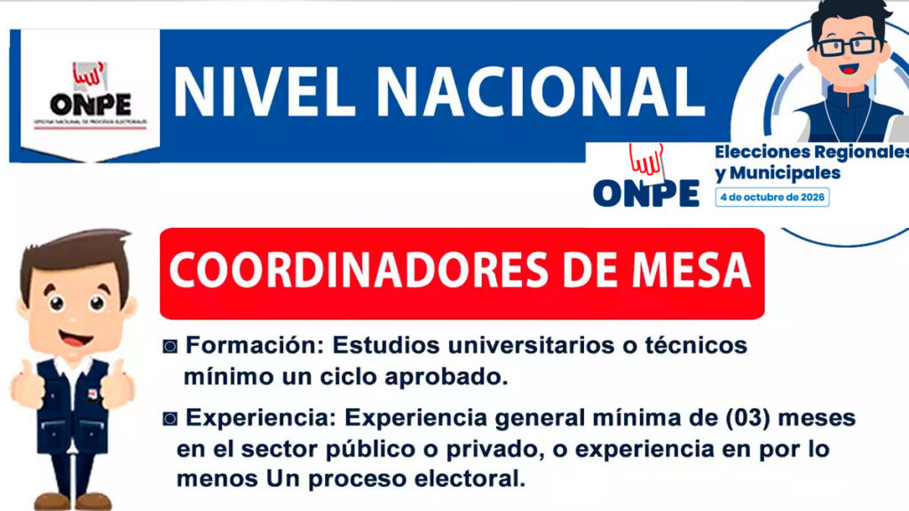 Coordinador de mesa ONPE