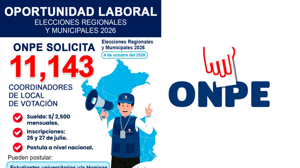 CONVOCATORIAS ONPE AGOSTO 2026: Convocatorias de Empleo y prácticas