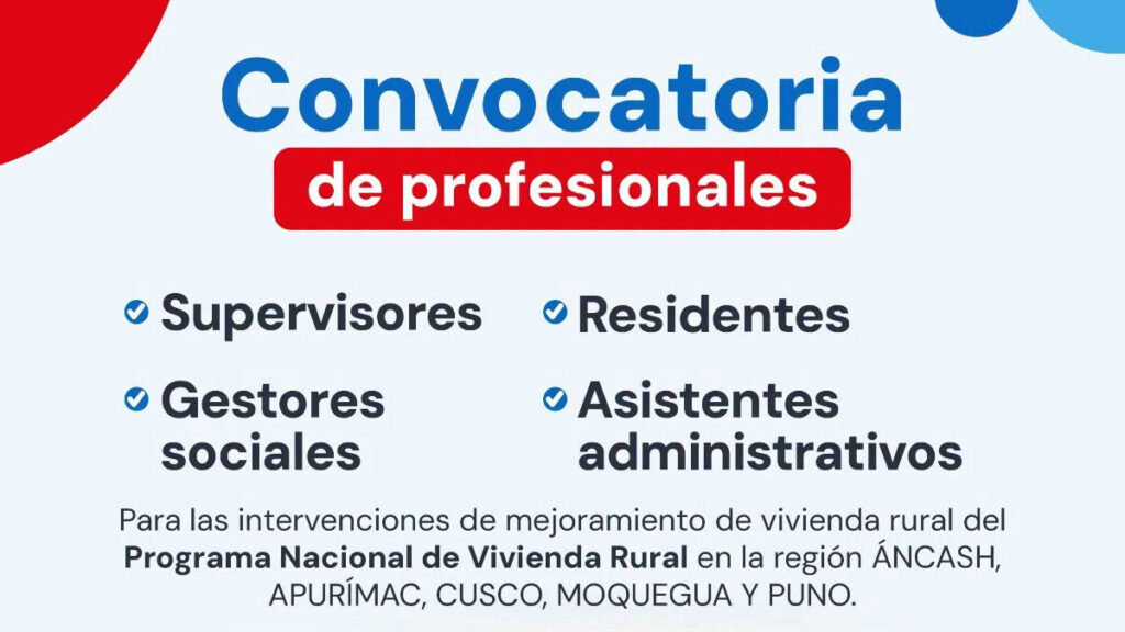 Ministerio de Vivienda busca ingenieros y arquitectos